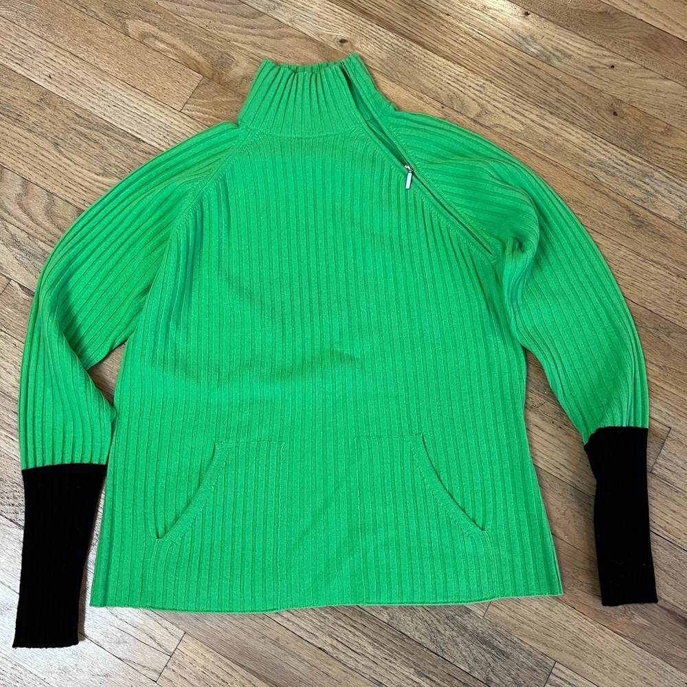 MAG Magaschoni Cashmere Moc Turtleneck Sweater